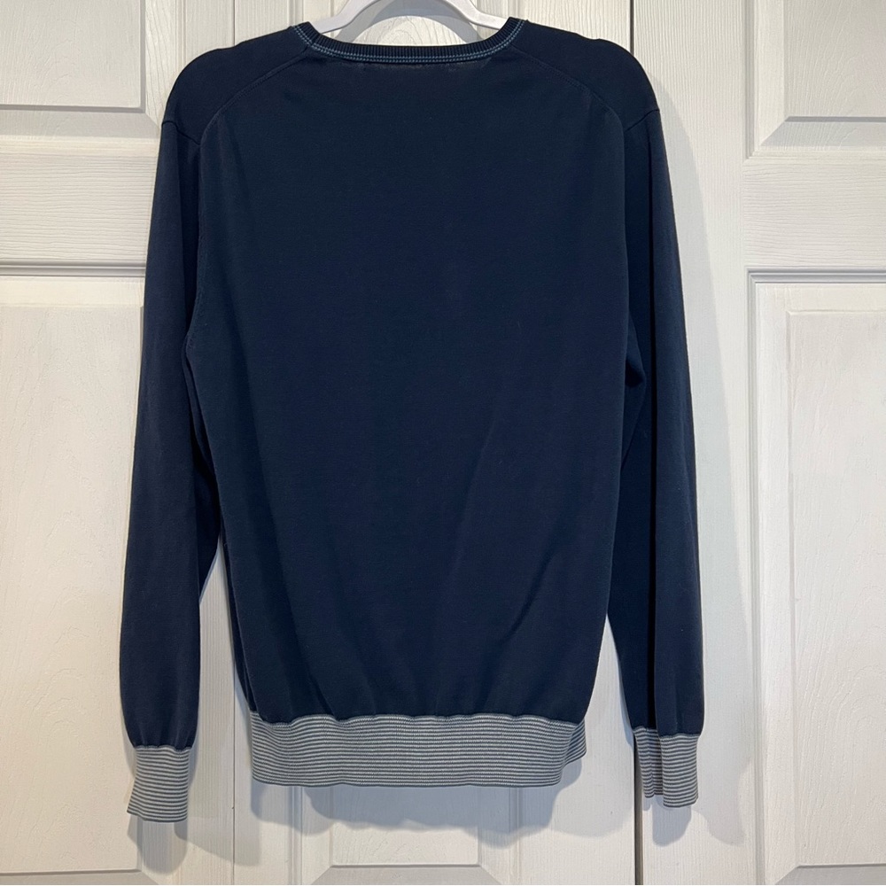 🩷 Perry Ellis Blue Lightweight Cotton Sweater - Size Large - Picture 4 of 7